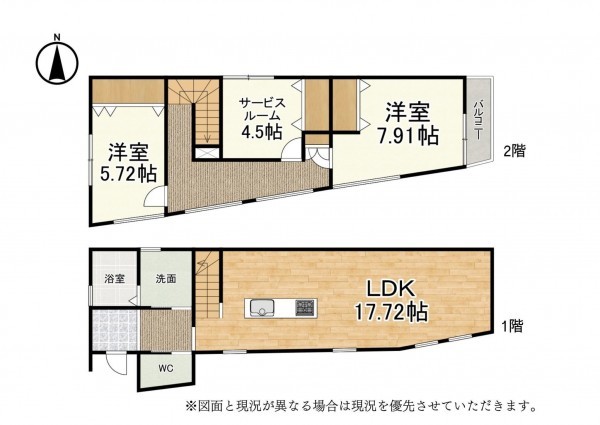 大津市梅林、新築一戸建ての間取り画像です