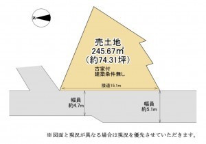 大津市大江、土地の間取り画像です
