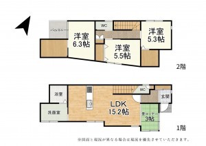 大津市月輪、新築一戸建ての間取り画像です