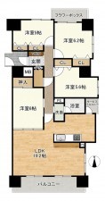 大津市唐橋町、マンションの間取り画像です
