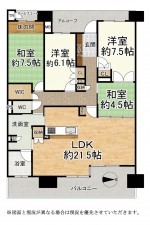 大津市柳が崎、マンションの間取り画像です