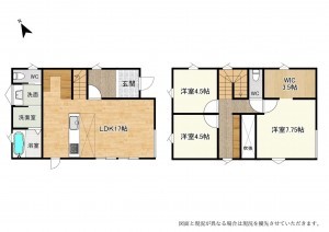 草津市矢倉、新築一戸建ての間取り画像です