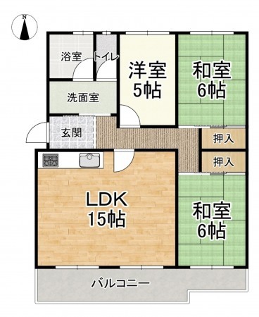 大津市打出浜、マンションの間取り画像です