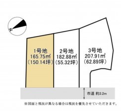 草津市橋岡町、土地の間取り画像です