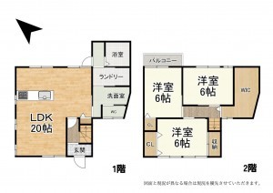 大津市竜が丘、中古一戸建ての間取り画像です