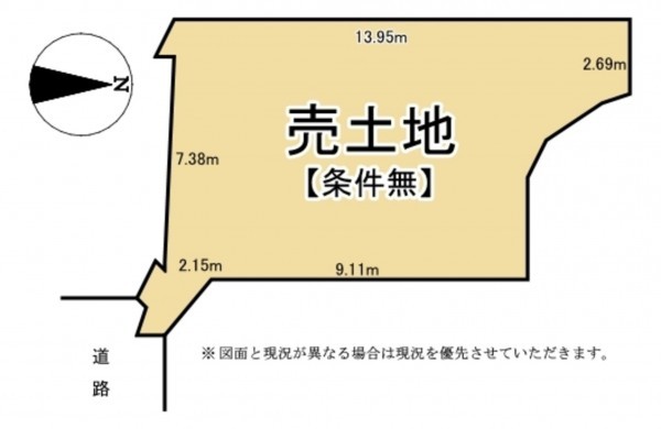 大津市湖城が丘、土地の間取り画像です