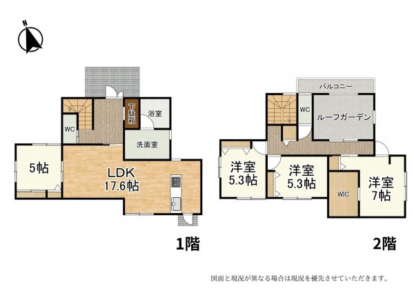 大津市下阪本、中古一戸建ての間取り画像です