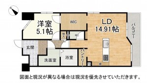 草津市草津、マンションの間取り画像です