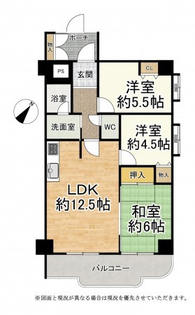 大津市一里山、マンションの間取り画像です