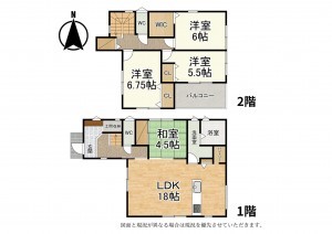 大津市御陵町、新築一戸建ての間取り画像です