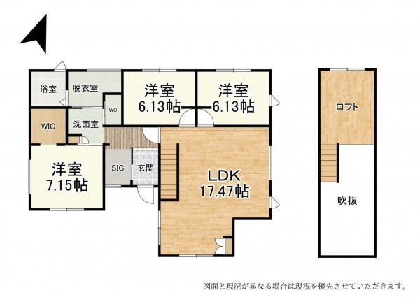 大津市大江、新築一戸建ての間取り画像です