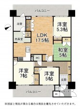 大津市瀬田、マンションの間取り画像です