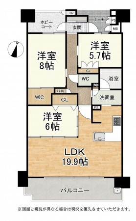 大津市茶が崎、マンションの間取り画像です