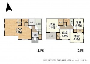大津市桜野町、新築一戸建ての間取り画像です