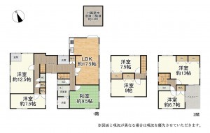 大津市唐崎、中古一戸建ての間取り画像です