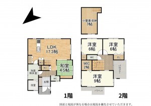 大津市下阪本、新築一戸建ての間取り画像です