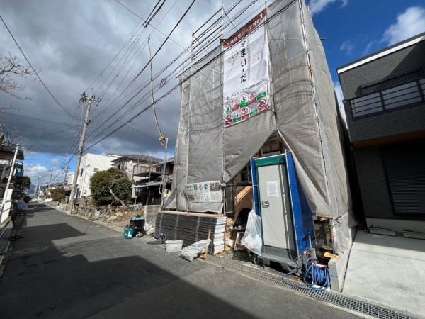 草津市平井、新築一戸建ての外観画像です