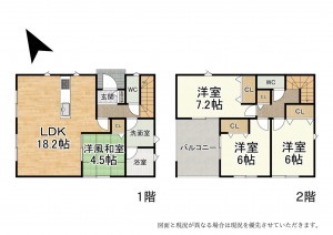 大津市雄琴、新築一戸建ての間取り画像です