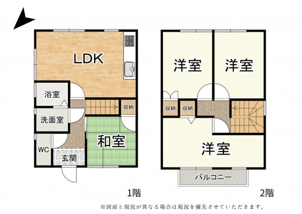 大津市唐崎、中古一戸建ての間取り画像です