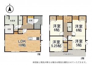 大津市日吉台、新築一戸建ての間取り画像です