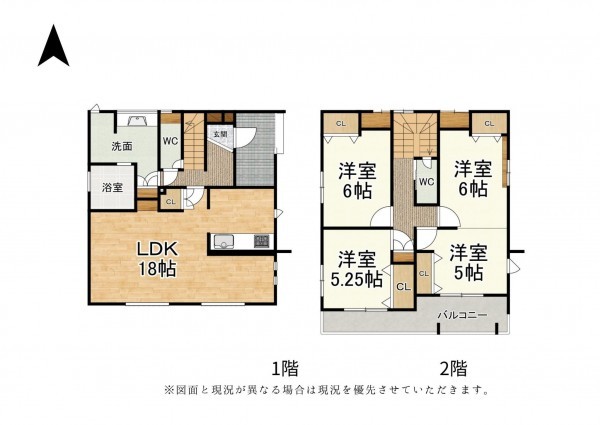 大津市日吉台、新築一戸建ての間取り画像です
