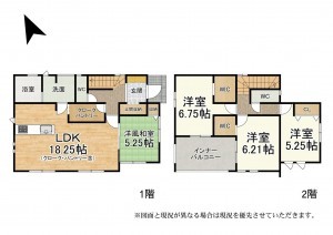 草津市平井、新築一戸建ての間取り画像です