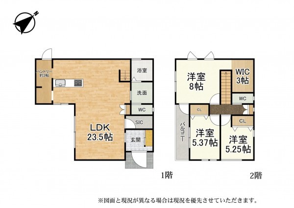 草津市草津、新築一戸建ての間取り画像です