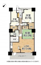 草津市大路、マンションの間取り画像です