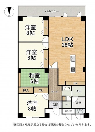 大津市螢谷、マンションの間取り画像です