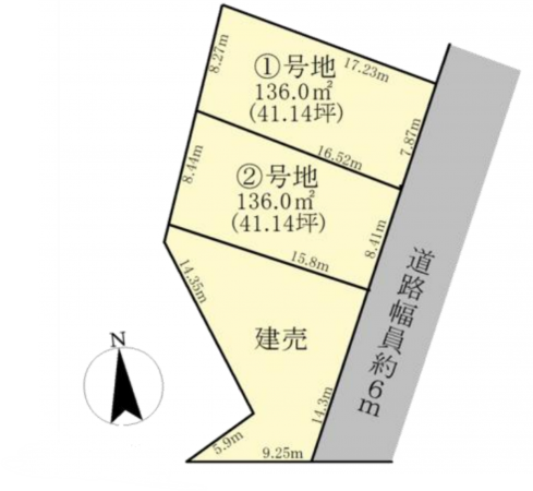 草津市追分、土地の間取り画像です