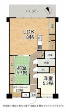 大津市北大路、マンションの間取り画像です