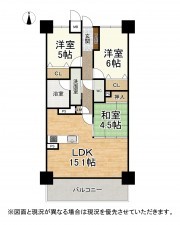 大津市におの浜、マンションの間取り画像です