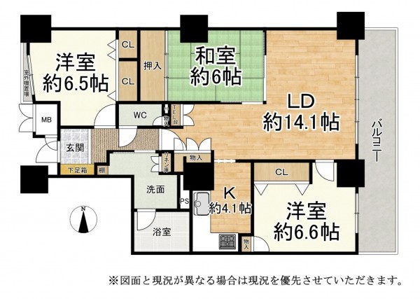 大津市皇子が丘、マンションの間取り画像です