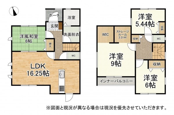 草津市東矢倉、新築一戸建ての間取り画像です