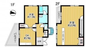 大津市雄琴、収益物件/住宅の間取り画像です
