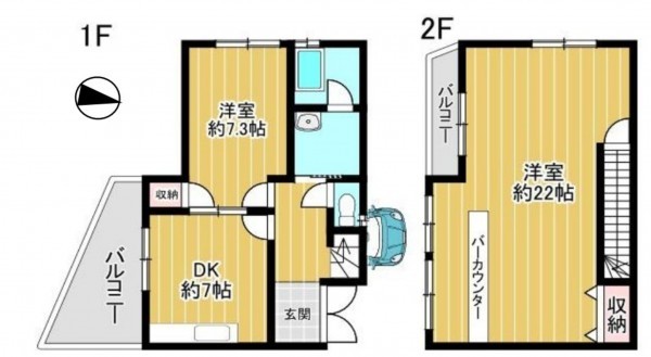 大津市雄琴、収益物件/住宅の間取り画像です
