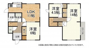 大津市田辺町、収益物件/住宅の間取り画像です