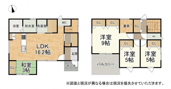 大津市竜が丘、新築一戸建ての間取り画像です