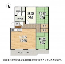 大津市打出浜、マンションの間取り画像です