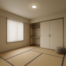 大津市茶が崎、マンションの居間画像です