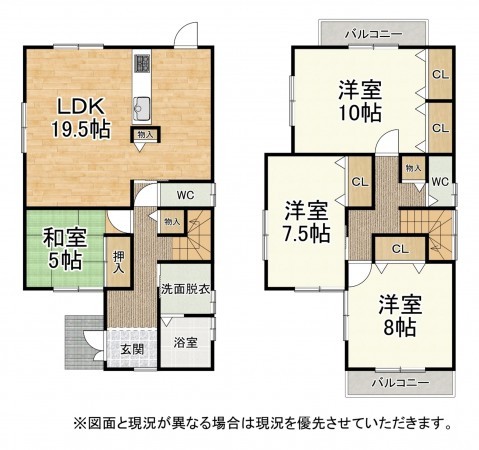 大津市下阪本、中古一戸建ての間取り画像です