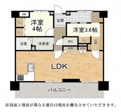 大津市逢坂、マンションの間取り画像です