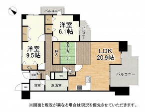 大津市大江、マンションの間取り画像です