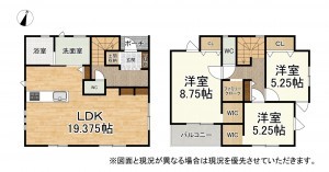大津市螢谷、新築一戸建ての間取り画像です