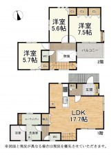 大津市穴太、新築一戸建ての間取り画像です