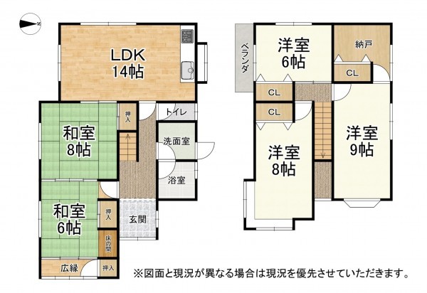 大津市南志賀、中古一戸建ての間取り画像です