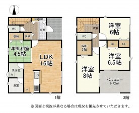 大津市坂本、新築一戸建ての間取り画像です