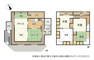 大津市月輪、中古一戸建ての間取り画像です