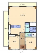 大津市真野、マンションの間取り画像です