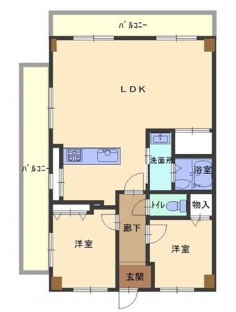大津市真野、マンションの間取り画像です